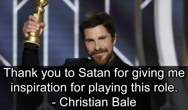 Conservatives are upset that Christian Bale thanked Satan in Golden Globes speech